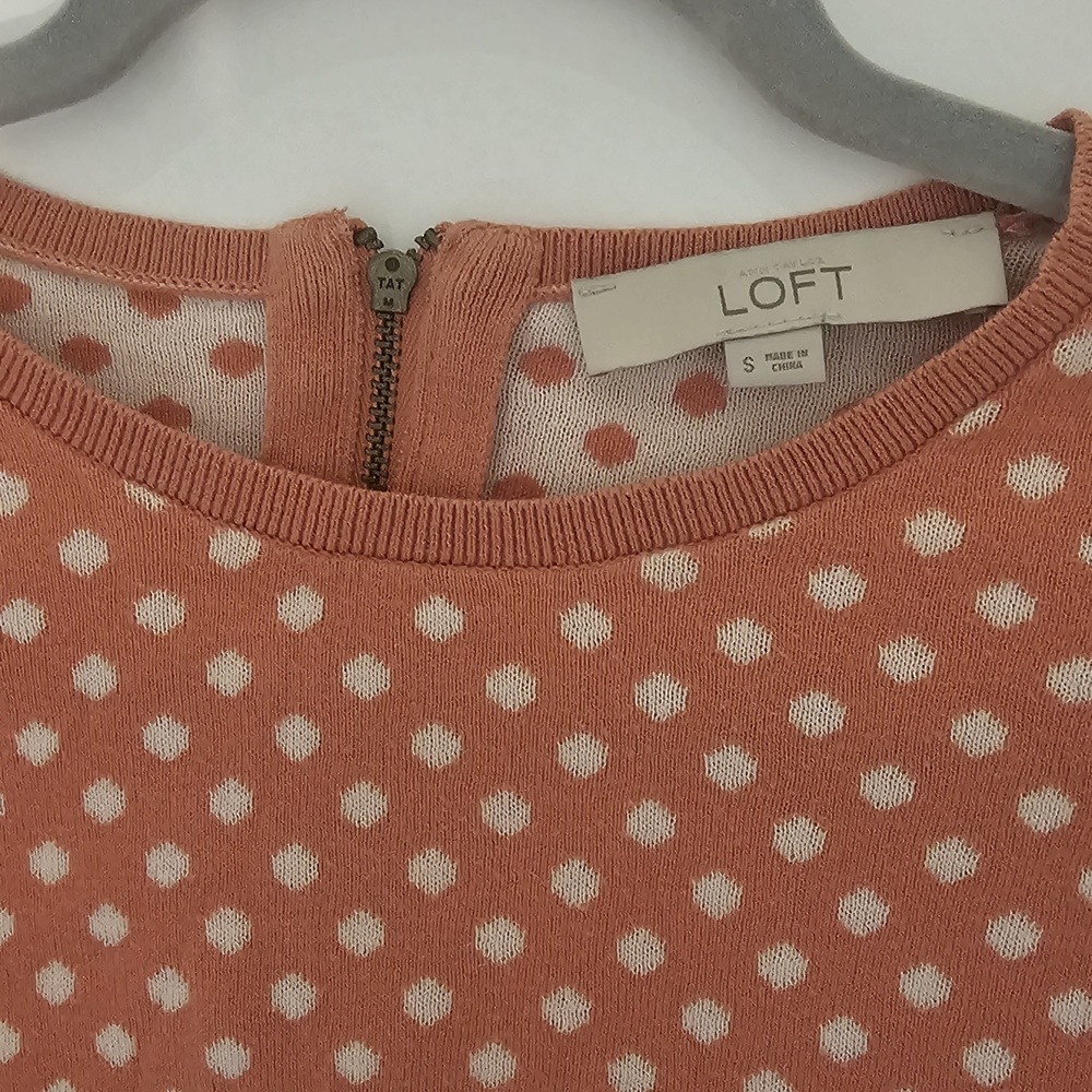 LOFT Pink Polka Dot Sweater - Picture 3 of 3